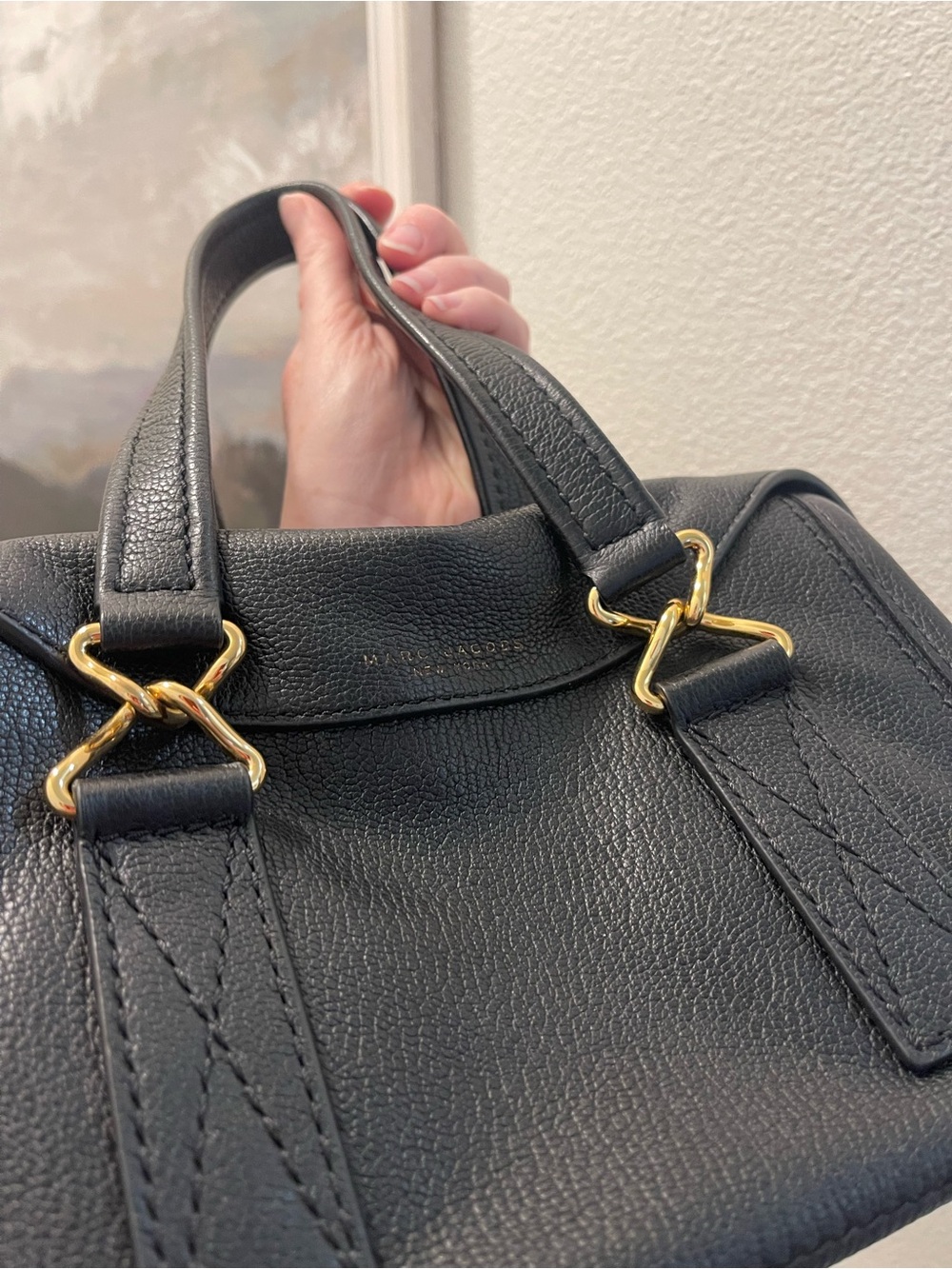 Marc Jacobs black pebbled Wellington satchel - Picture 5 of 7